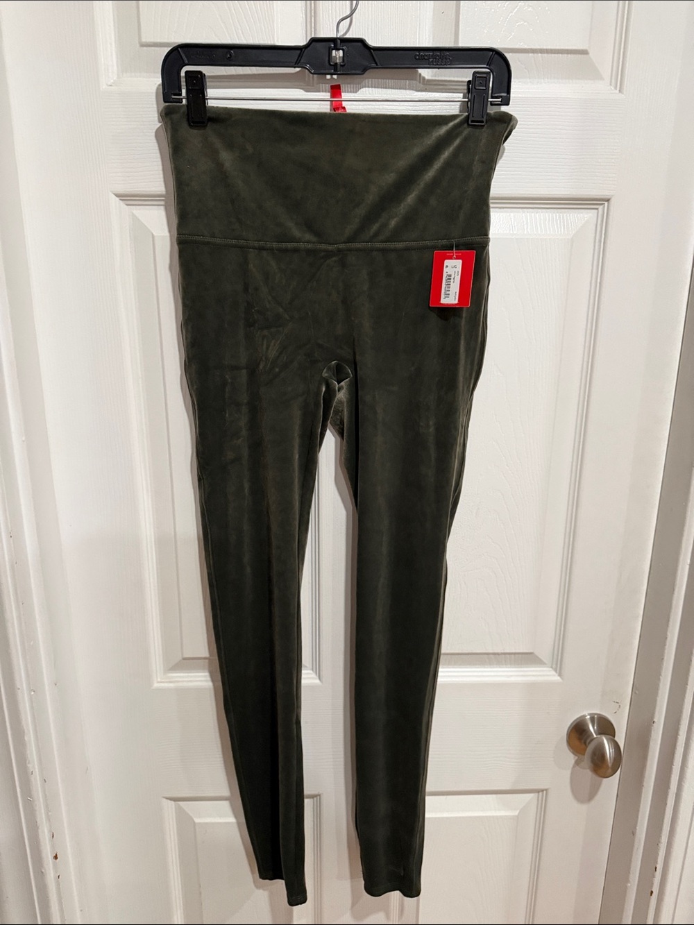 Spanx Olive Green Velvet Leggings